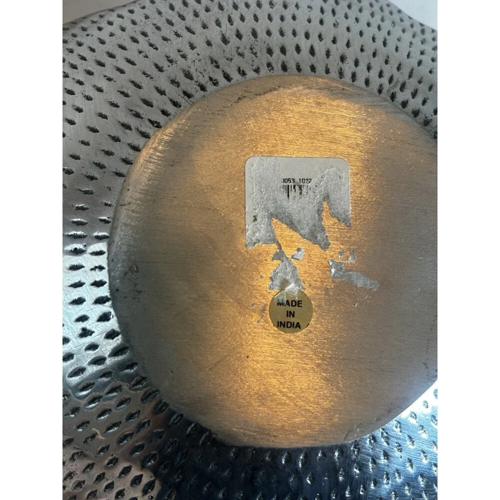 Vintage Hand Hammered Aluminum Elephant Bowl Tray India Safari Decor 9.75”